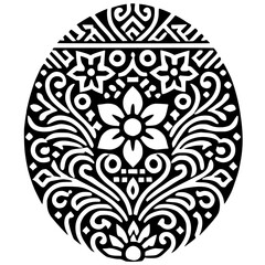 Round floral ethnic motif
