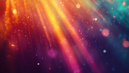 Vibrant light rays and bokeh.