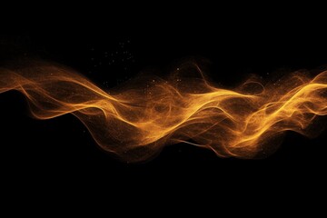 Obraz premium Abstract orange wave glowing in dark background.