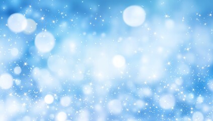 Obraz premium Sparkling blue bokeh background with glitter.