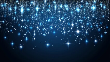 Sparkling blue bokeh background with glitter.