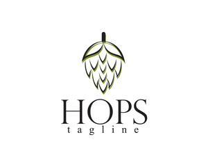 creative hops with shaded line concept logo design