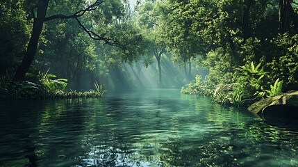 Obraz premium Jungle River Landscape