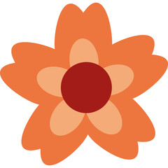 flower with color hand draw style