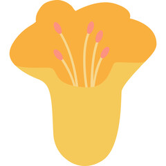 flower with color hand draw style