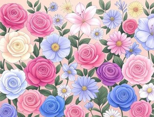 seamless pattern with roses
