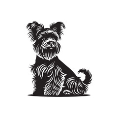 Affenpinscher Dog Silhouette - Affenpinscher Vector - Minimalist Dog Vector - Dog Illustration.