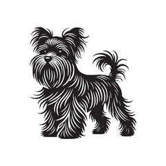 Affenpinscher Dog Silhouette - Affenpinscher Vector - Minimalist Dog Vector - Dog Illustration.