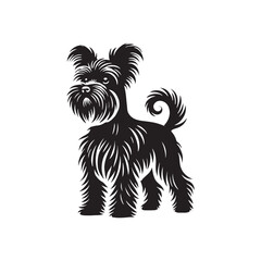 Affenpinscher Dog Silhouette - Affenpinscher Vector - Minimalist Dog Vector - Dog Illustration.