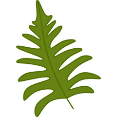 Green leaf cartoon clipart for decoration