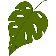 Green leaf cartoon clipart for decoration