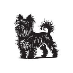 Affenpinscher Dog Silhouette - Affenpinscher Vector - Minimalist Dog Vector - Dog Illustration.