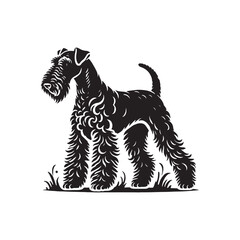 Airedale Terrier Dog Vector - Minimalist Dog Silhouette - Illustration of dog.