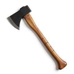 The rustic charm of an old axe resting on a clean surface, on the transparent background. PNG Format new image 