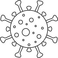 Simple Line Art Coronavirus Vector Graphic