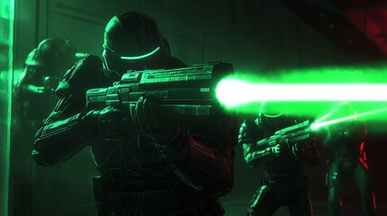 Naklejka premium Laser beam accents