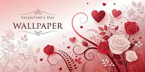 Happy Valentines day wallpaper. Perfect for greetings card, web page, banner, wallpaper, poster, t-shirt design and valentines day celebrations.