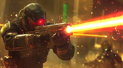 Naklejka premium Laser beam accents