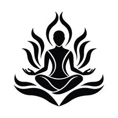 silhouette of yoga logo 