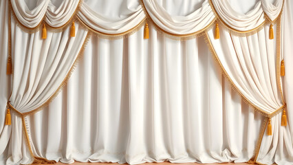 white velvet curtains with silk texture as a theater stage backdrop