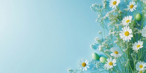This beautifully crafted Easter arrangement features vibrant daisies and decorated eggs, adding charm and joy to your celebration, perfect for enjoying with family and friends this spring