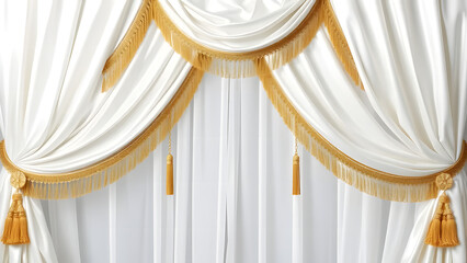 Elegant white curtains in a luxurious interior setting