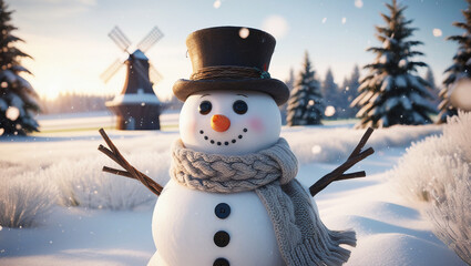 Obraz premium snowman in the snow
