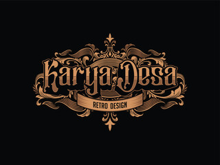 Typography decorative elegant classic lettering serif fonts vintage retro for logo.
