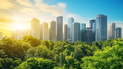 Modern Cityscape with Warm Light and Detailed Textures