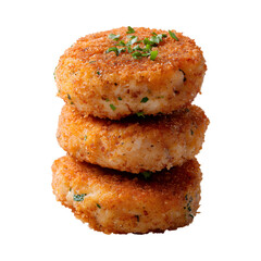 Delicious Mini crab cakes isolated on transparent background