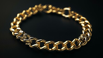 Obraz premium luxury gold bracelet with delicate chain design and intricate details, close-up