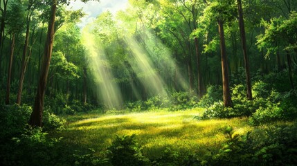 Obraz premium Modern Technology in a Bright Forest Setting