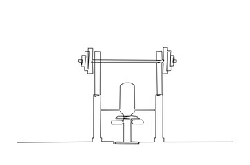 Squat rack - gym equipment continuous one line drawing. Squat rack in single line art illustration. Editable vector.