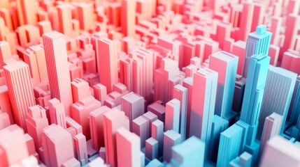 Obraz premium Urban Inequality in 3D with Vivid Colors