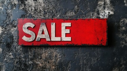 A contemporary SALE banner highlighting 10 off with bold text and a striking red bar, laid on a textured monochrome backdrop.