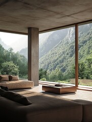 Modern Mountain View Living Room Interior Design