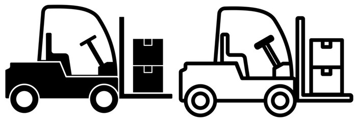 forklift icon, simple flat style, illustration, logo sign symbol pictogram template, for ui or ux isolated on white for mobile app, editable
