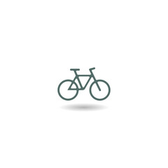Bike simple icon with shadow
