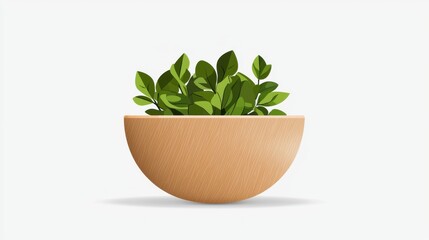Lush Greenery in Minimalist Ceramic Container Showcasing Natural Elegance