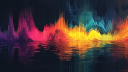 Naklejka premium Abstract Colorful Wave Pattern Reflection in Vibrant Hues