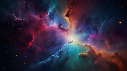 Fototapeta premium ethereal cosmic nebula background with soft pastel hues and grainy texture 