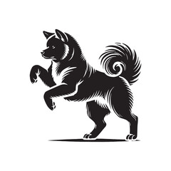 Akita Inu Silhouette - Akita Inu Vector - illustration of dog.
