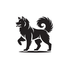Akita Inu Silhouette - Akita Inu Vector - illustration of dog.