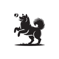 Akita Inu Silhouette - Akita Inu Vector - illustration of dog.