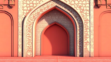 Illustration of a traditional Mughal architectural arch gate