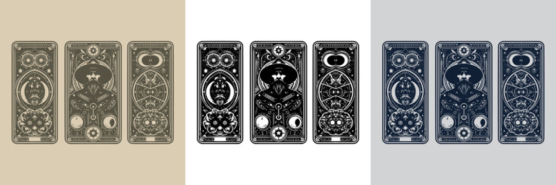 meditating monk playing card tattoo design