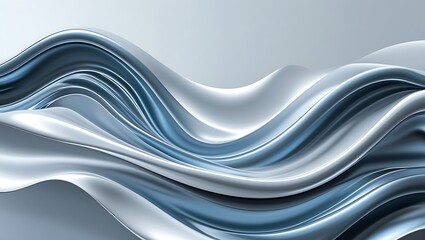 Obraz premium Abstract Silver Blue Liquid Wave Abstract Background