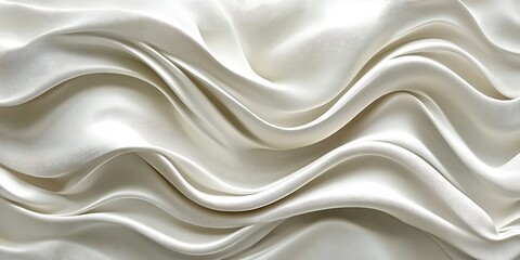 Obraz premium Abstract wavy white silk fabric texture background.