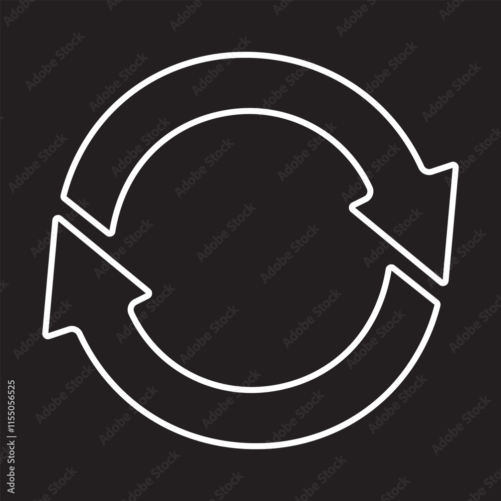 Poster repeat icon. repeating vector symbol. simple return outline icons. double arrow icon. circle arrow i
