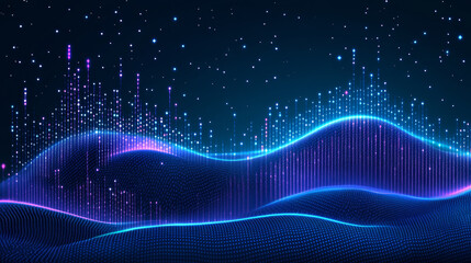 abstract background with glowing waves and stars, creating sense of chaos and energy